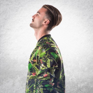 Model adam üzerinde beyaz Studio