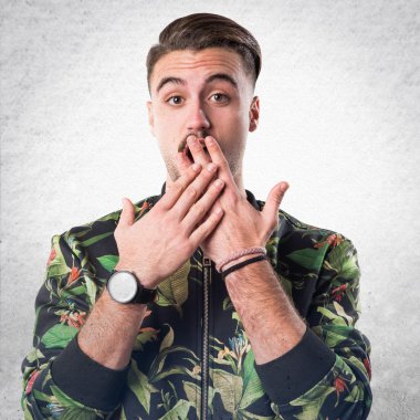 Model adam üzerinde beyaz Studio