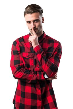 yakışıklı adam yapma sessizlik jest