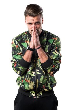 Model adam üzerinde beyaz Studio