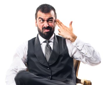 İşadamı intihar jest yapma