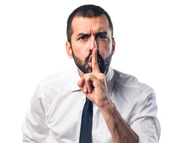İşadamı yapım sessizlik jest