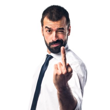 İşadamı boynuz jest yapma