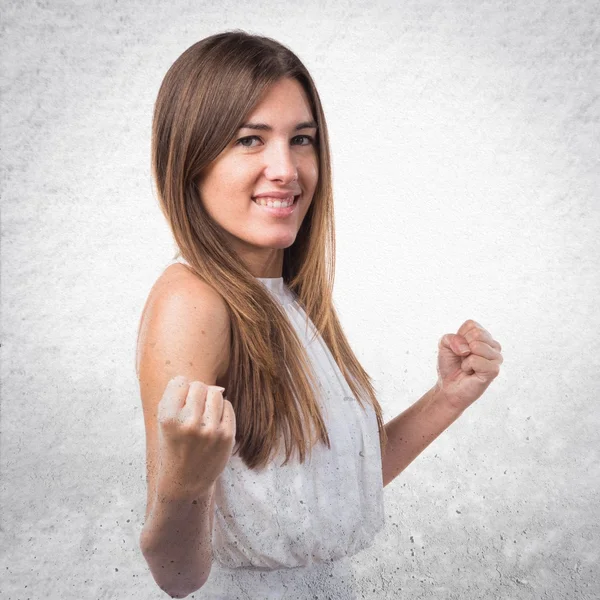 Menina sobre fundo branco isolado — Fotografia de Stock