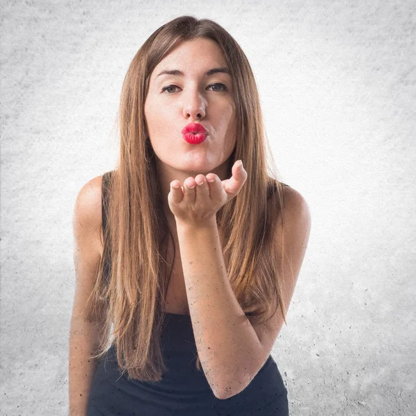 Mulher sobre fundo branco isolado — Fotografia de Stock