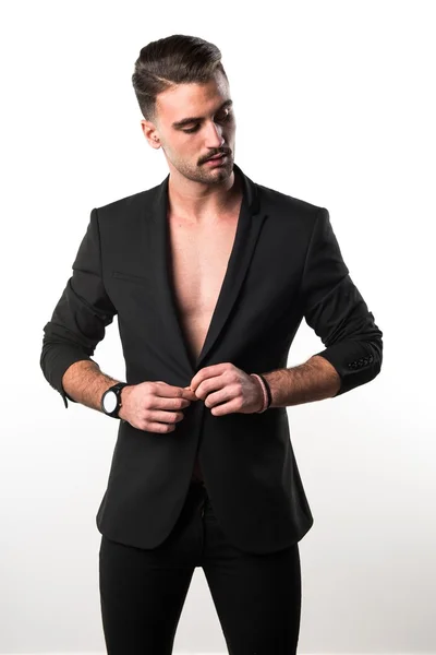 Model man in studio — Stockfoto