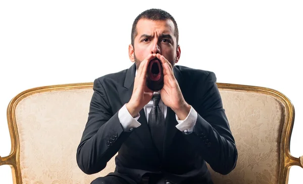 Hombre sobre fondo blanco aislado — Foto de Stock