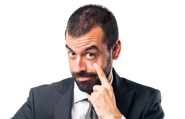 Hombre sobre fondo blanco aislado — Foto de Stock