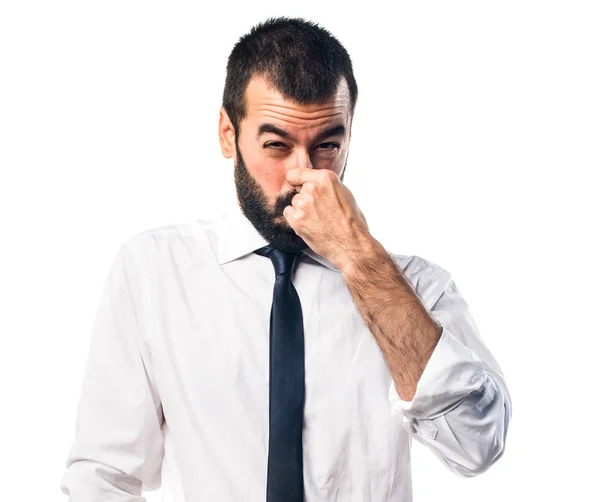 Mann riecht etwas Schlechtes — Stockfoto