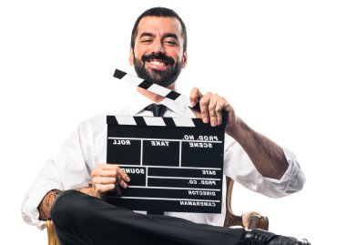 Bir Klaket tutan işadamı