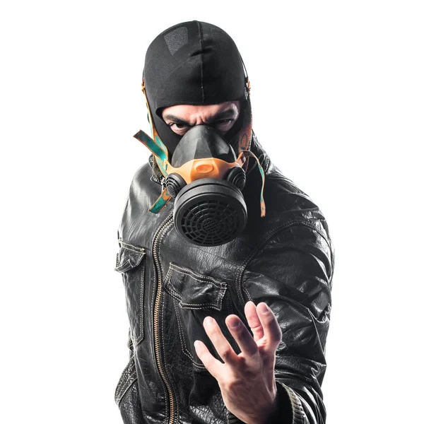 Lupič s plynovou masku — Stock fotografie