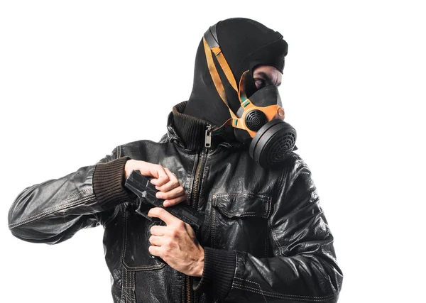 Robber holding a pistol — Stock Photo, Image