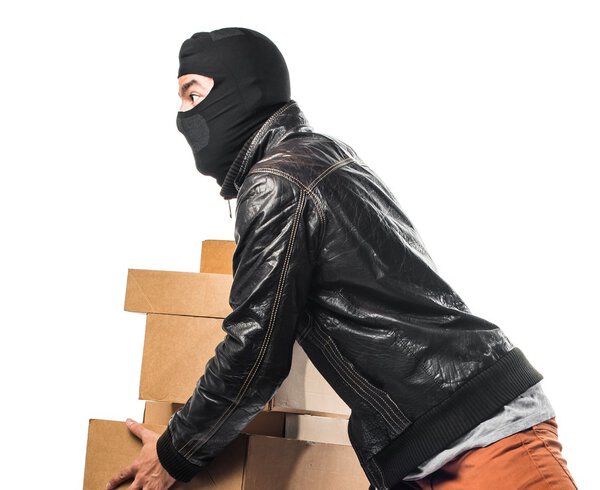 Man over isolated white background