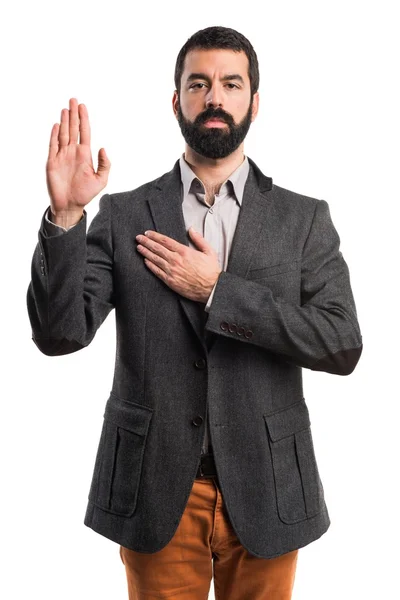 Homem sobre fundo branco isolado — Fotografia de Stock