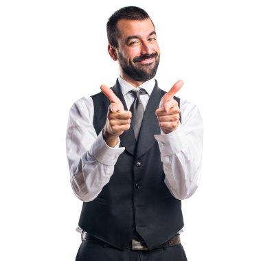öne doğru işaret eden işadamı