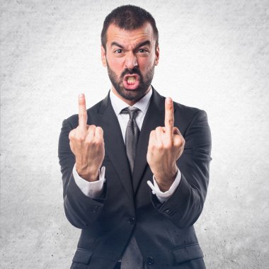 İşadamı boynuz jest yapma