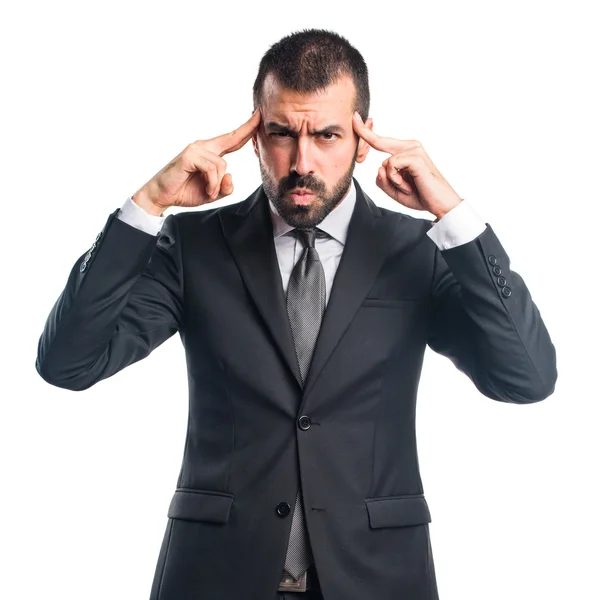 Hombre sobre fondo blanco aislado — Foto de Stock