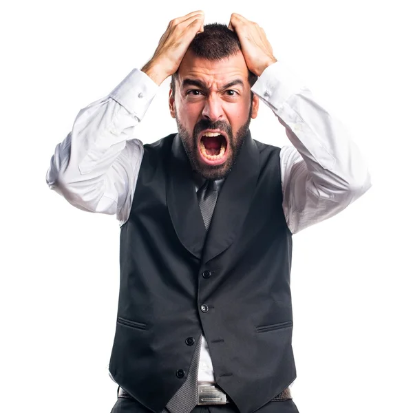 Businessman doing surprise gesture — Stock Photo, Image