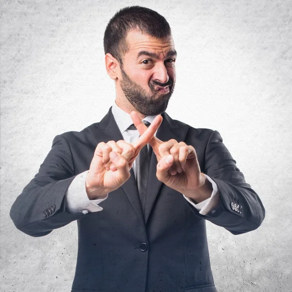 Empresario haciendo señal de stop — Foto de Stock