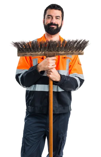 Homem sobre fundo branco isolado — Fotografia de Stock