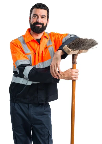 Homem sobre fundo branco isolado — Fotografia de Stock