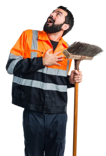 Homem do lixo apaixonado — Fotografia de Stock