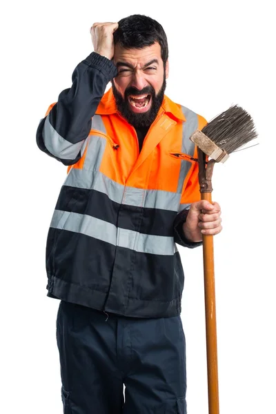 Homem sobre fundo branco isolado — Fotografia de Stock