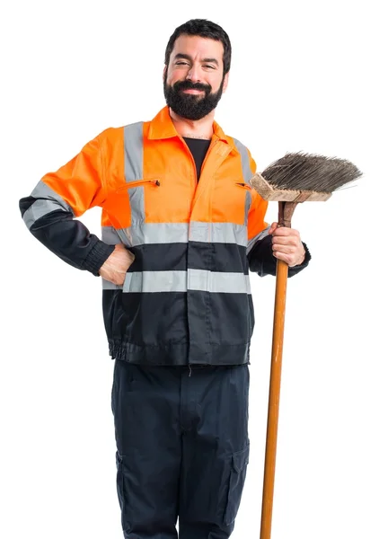 Homem sobre fundo branco isolado — Fotografia de Stock