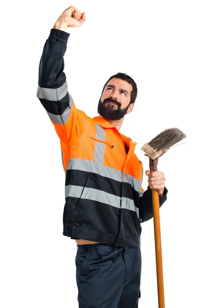 Hombre sobre fondo blanco aislado — Foto de Stock