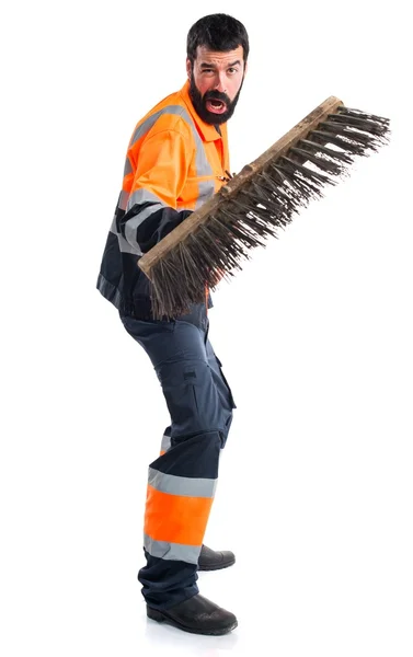 Homem sobre fundo branco isolado — Fotografia de Stock