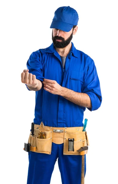 Hombre sobre fondo blanco aislado — Foto de Stock