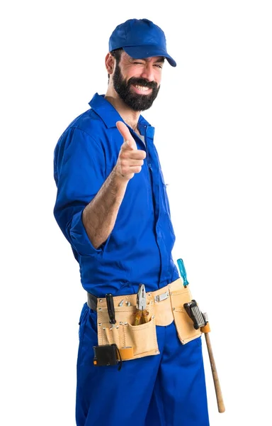 Plumber with thumb up — Stock Photo, Image