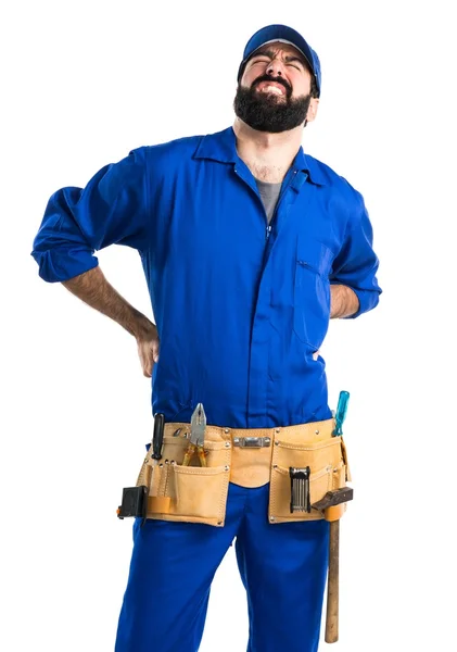 Plumber with back pain — Stock Photo, Image