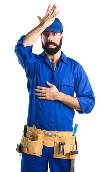 Homem sobre fundo branco isolado — Fotografia de Stock