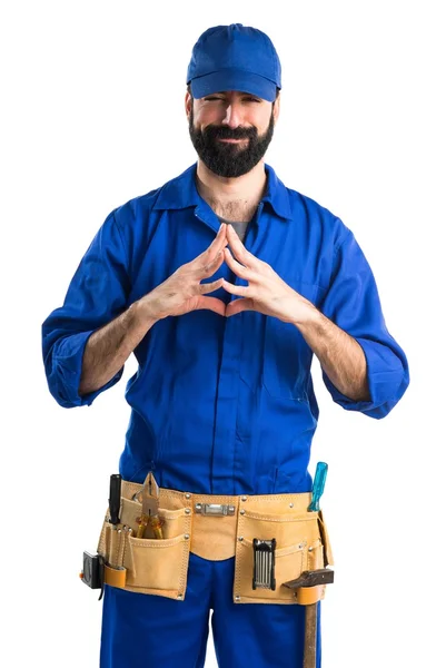 Homem sobre fundo branco isolado — Fotografia de Stock