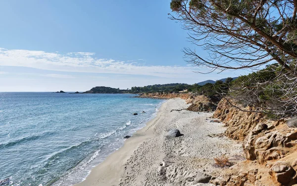 Cala Pisciddus Красивый Пляж Вильяфалусе Кальяри Италия — стоковое фото