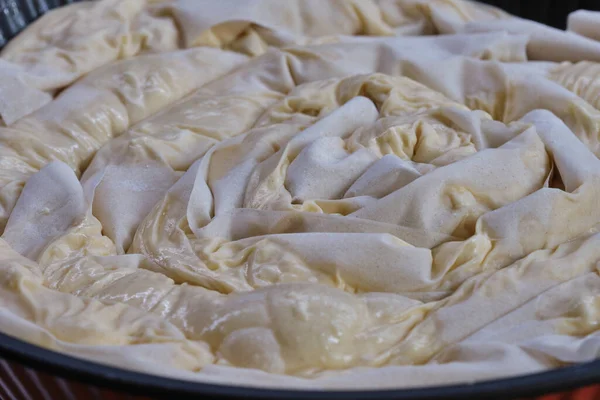 Banitsa Tarte Fromage Bulgare Typique Avec Phyllo Beurre Œufs Yaourt — Photo