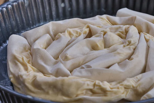 Banitsa Tarte Fromage Bulgare Typique Avec Phyllo Beurre Œufs Yaourt — Photo