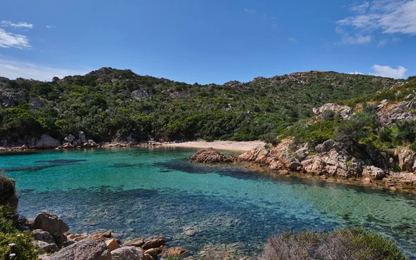 Cala Brigantina Beach Little Cove Caprera Island Maddalena Sardenha — Fotografia de Stock