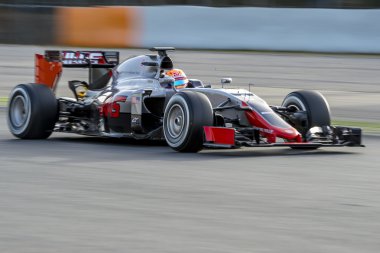 Şoför Romain Grosjean. Haas F1 takımı