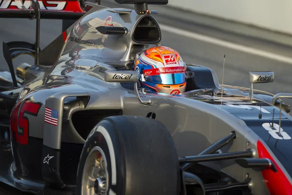 司机罗曼·格罗斯让哈斯F1车队 — 图库照片