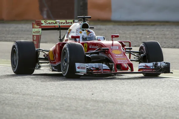 Řidič Sebastian Vettel. Tým Ferrari — Stock fotografie