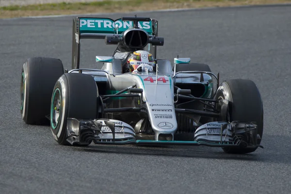 Řidič Lewis Hamilton. Tým Mercedes — Stock fotografie