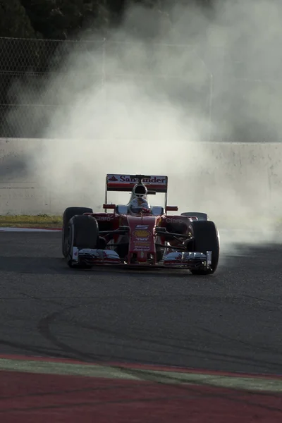 Kierowca Sebastian Vettel. Ferrari — Zdjęcie stockowe