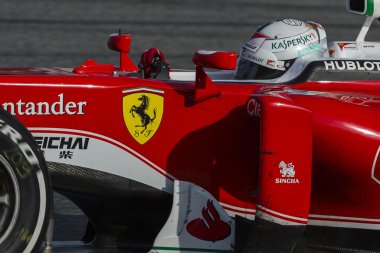 Sürücüsü Sebastian Vettel. Ferrari