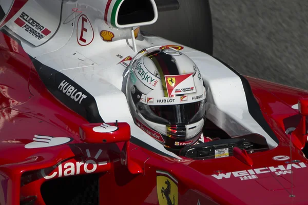 Condutor Sebastian Vettel. Ferrari . — Fotografia de Stock