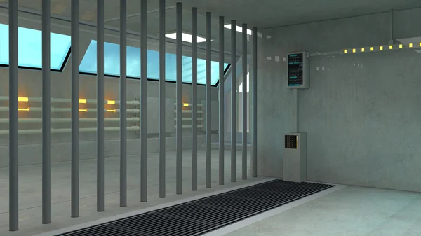 Futuristic interior jail — Stock Photo, Image