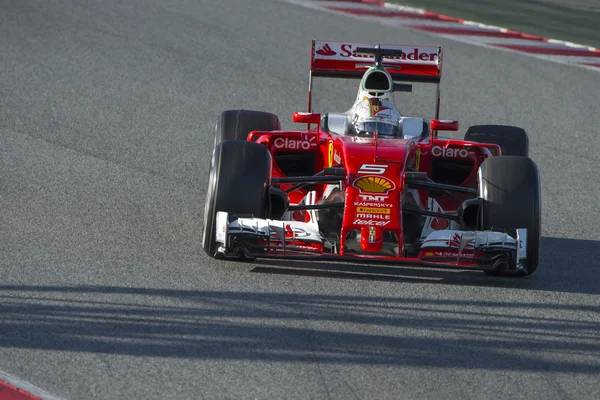 Řidič Sebastian Vettel. Tým Ferrari — Stock fotografie