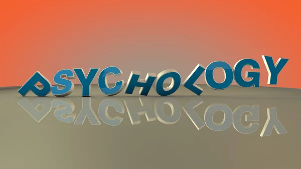 Psychologie 3d tekst en vloer — Stockfoto