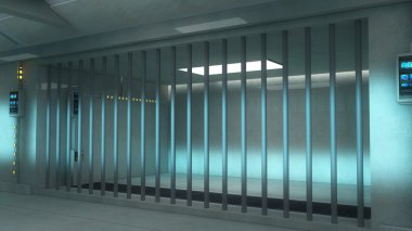 Futuristic interior jail clipart